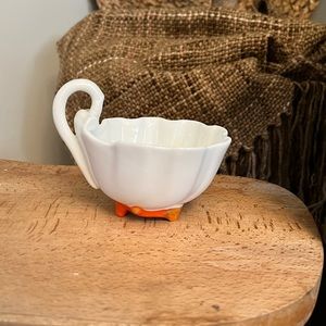 Vintage Italian Shell Pottery Footed Cup